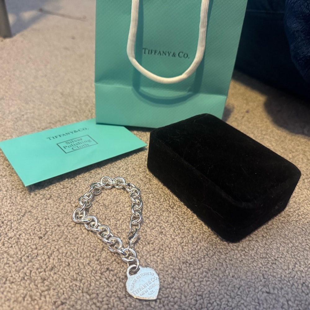Tiffany & Co. Silver Heart Charm Bracelet
